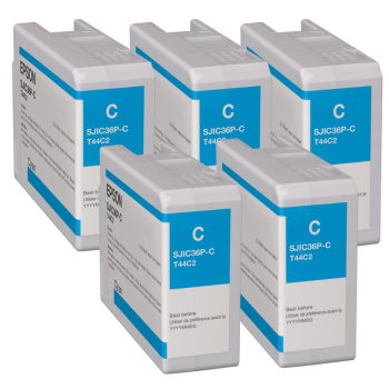 Epson D6000/D6500 Tintenkartuschen Cyan 5er Set